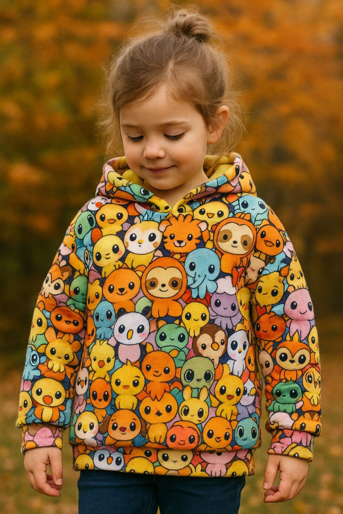 Alpenfleece sweat Cute Animals, veelkleurig