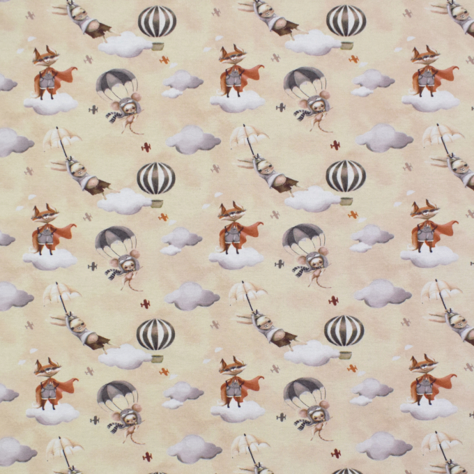 Alpenfleece sweat Flying Animals, beige