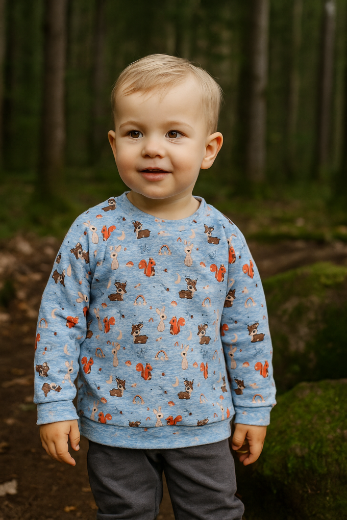 Alpenfleece Forest Animals, blauw gemêleerd