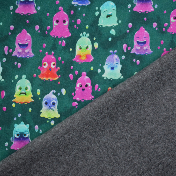 Alpenfleece sweat Funny Drops, petrol