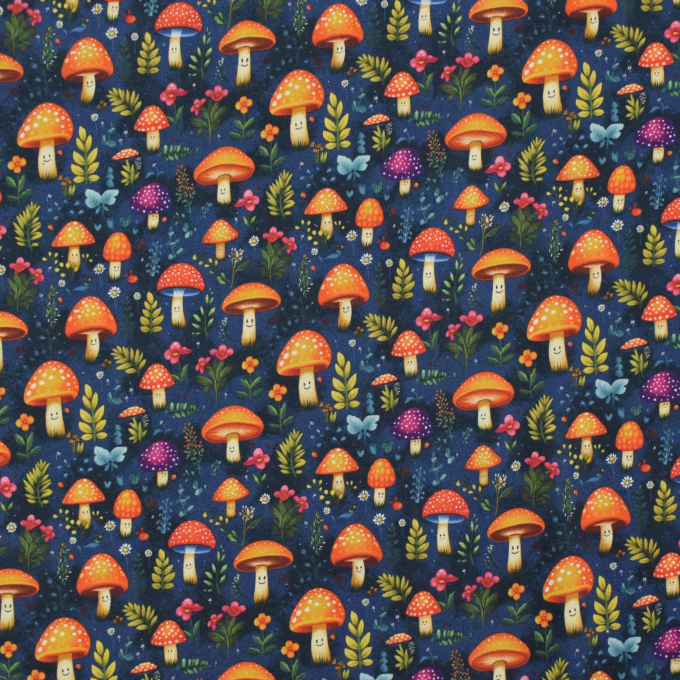 Alpenfleece Happy Mushroom, dunkelblau