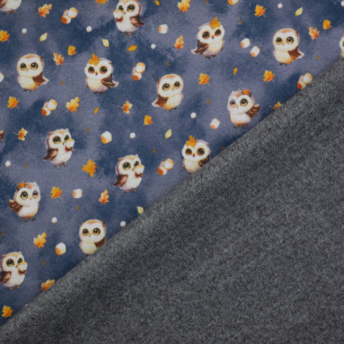 Alpenfleece sweat Little Owl, jeansblauw