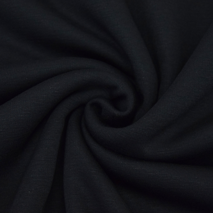 Tissu sweat polaire alpine Janine, noir chiné