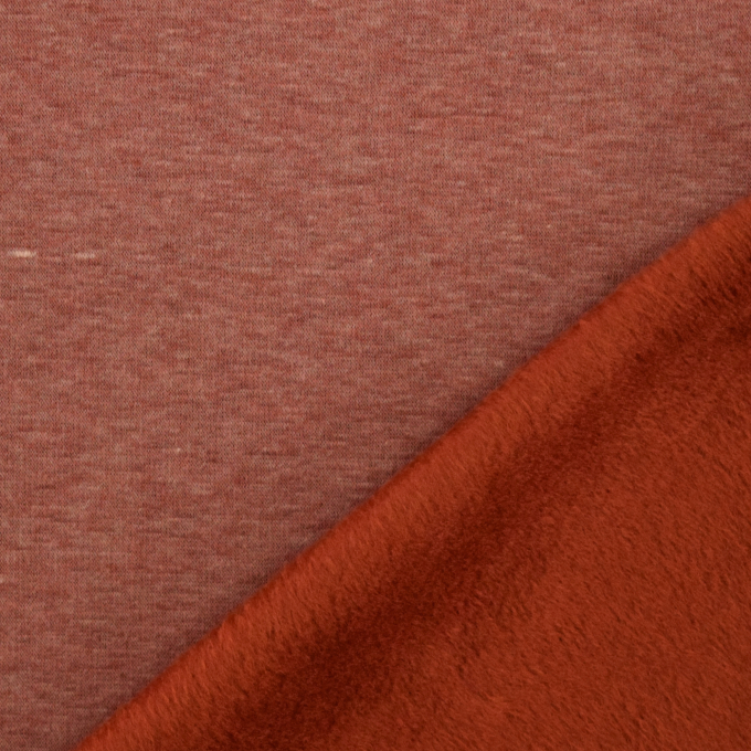 Tissu sweat polaire alpine Janine, terracotta chiné