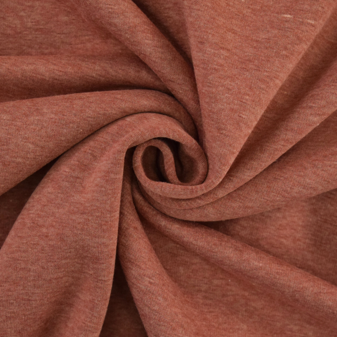 Tissu sweat polaire alpine Janine, terracotta chiné