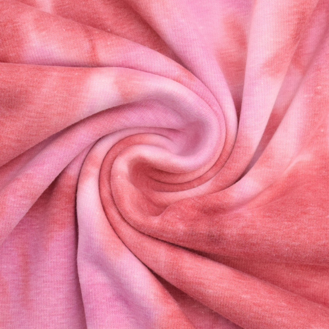 Alpenfleece sweatstof Tie Dye, rood