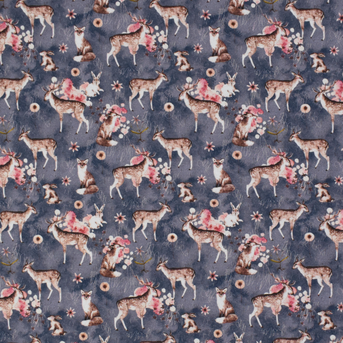 Alpenfleece sweat bosdieren, jeansblauw