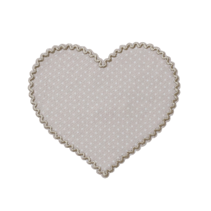 Appliqué Heart with dots, light beige