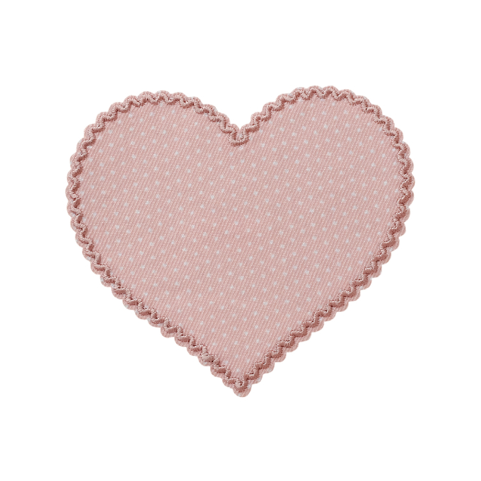 Patch écusson thermocollant Cœur à pois, rose clair