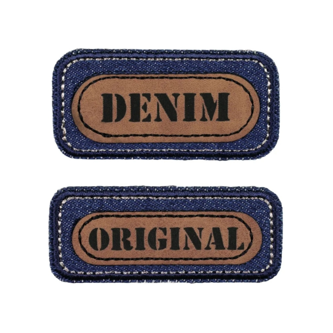 Applikation Jeans DENIM blau/braun