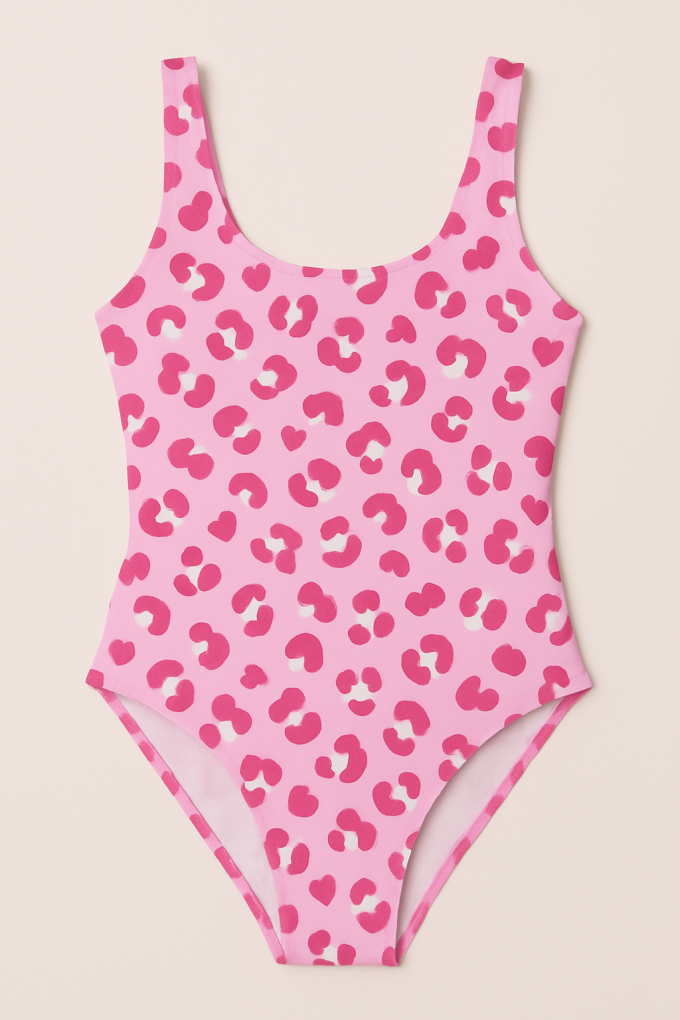Badpakstof luipaard, roze