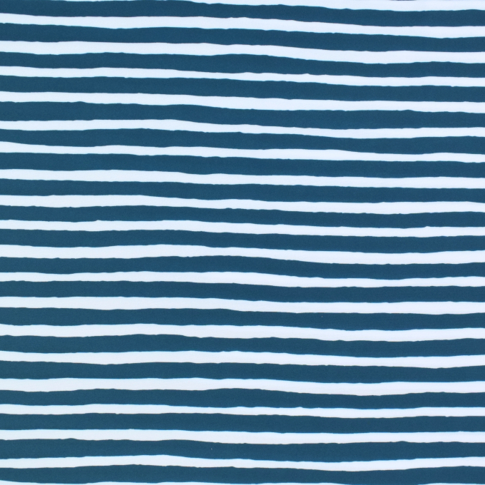 Tissu pour maillot de bain à rayures Stripes, bleu pétrole foncé
