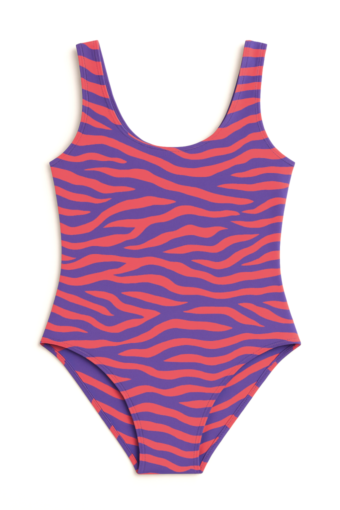 Swimsuit fabric tiger, bright pink