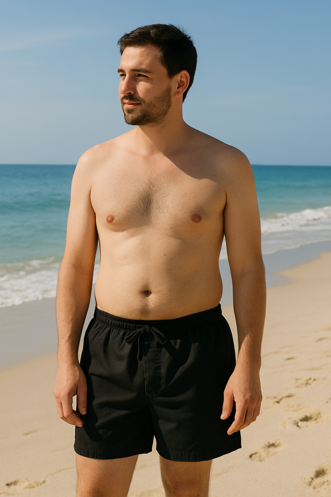 Swim shorts fabric plain, black