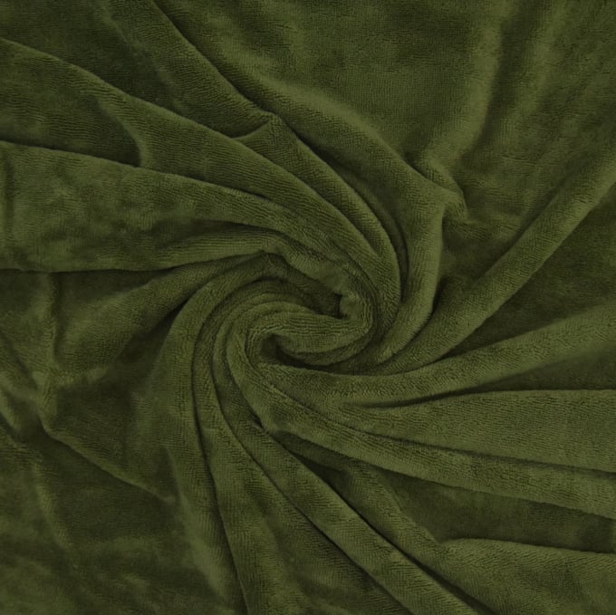 Tissu éponge bambou, vert mousse