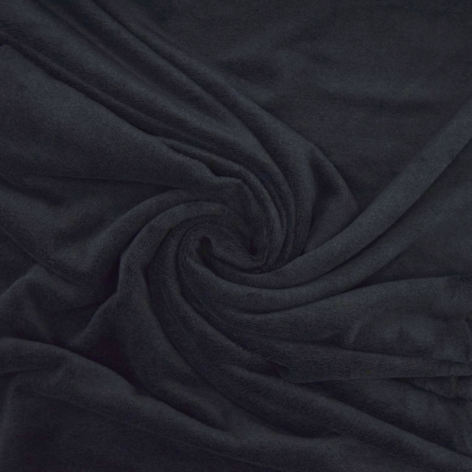 Tissu éponge bambou, noir