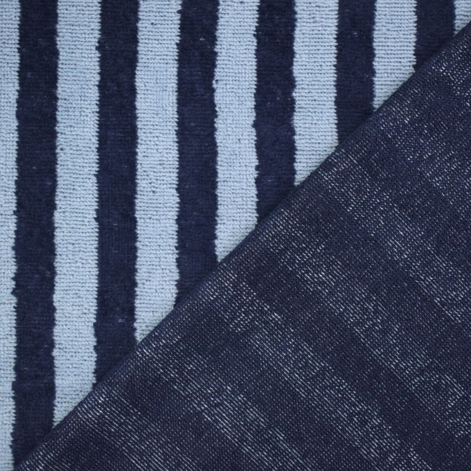 Bamboo badstof stripes, blauw