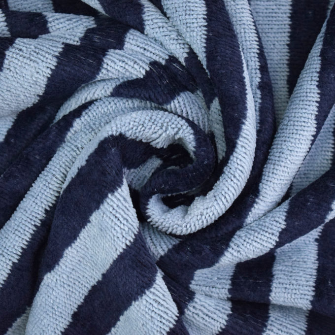 Bamboo badstof stripes, blauw