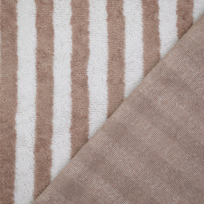 Bamboo badstof stripes, lichtbruin