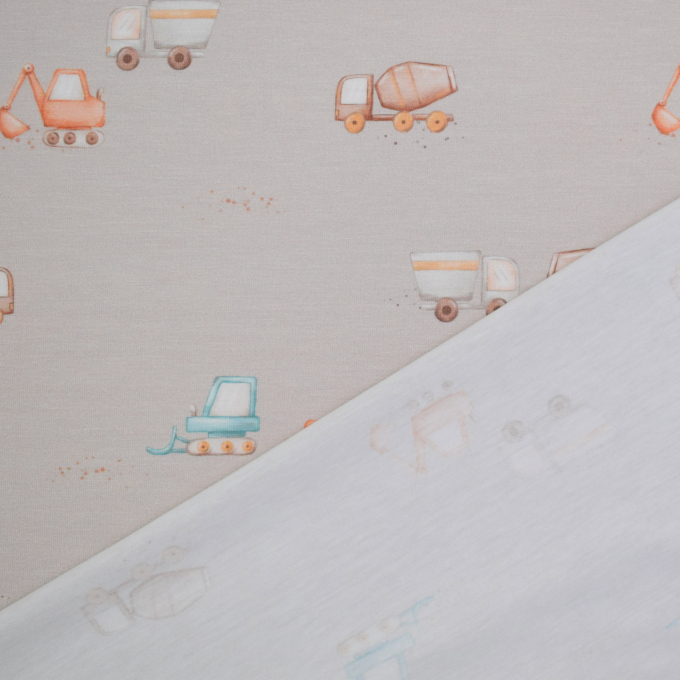 Tissu jersey de bambou Engins de chantier, sable