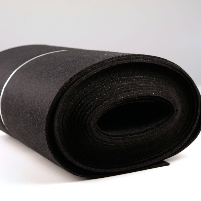Tissu feutrine au mètre, 4 mm, noir