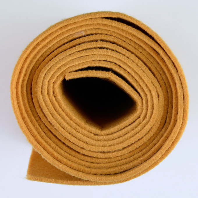 Tissu feutrine au mètre, 4 mm, jaune moutarde