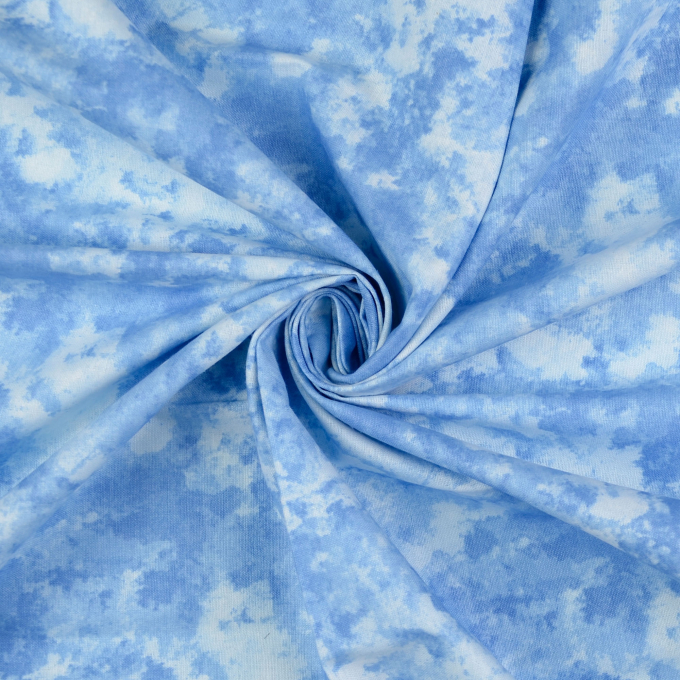 Baumwoll-Cretonne Batikoptik, hellblau