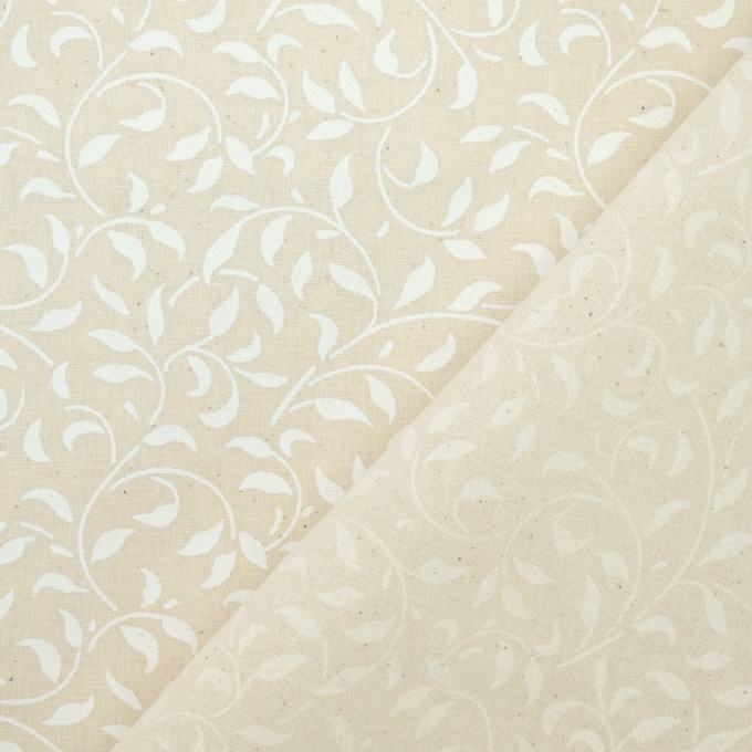 Baumwoll Cretonne Dream Leaf, hellbeige