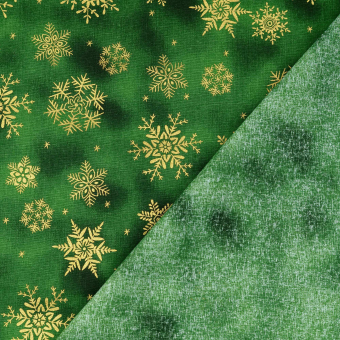 Cretonne katoen Golden Snow, green