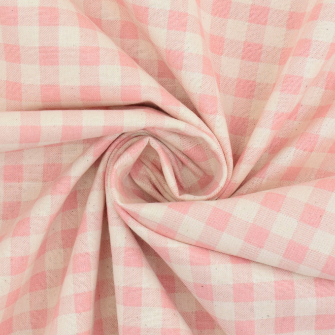 Baumwoll Cretonne kariert, rosa