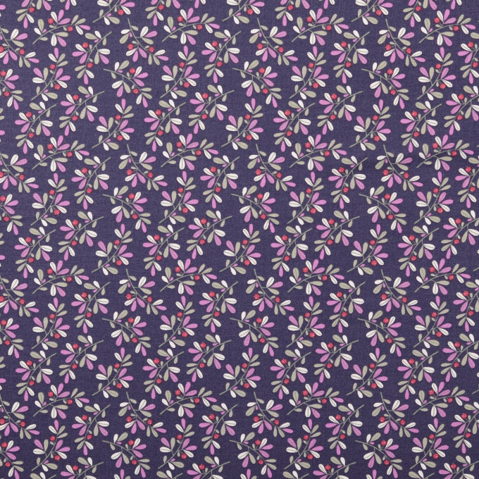 Baumwoll Cretonne Kleine Zweige, violett