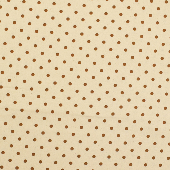 Tissu coton cretonne à pois Little Dots, marron clair