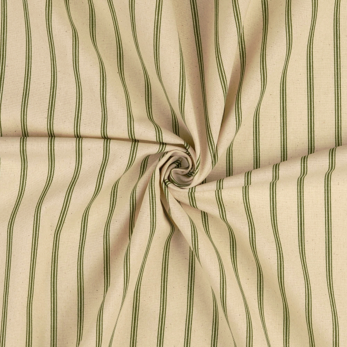 Baumwoll Cretonne Vintage Stripes, grün
