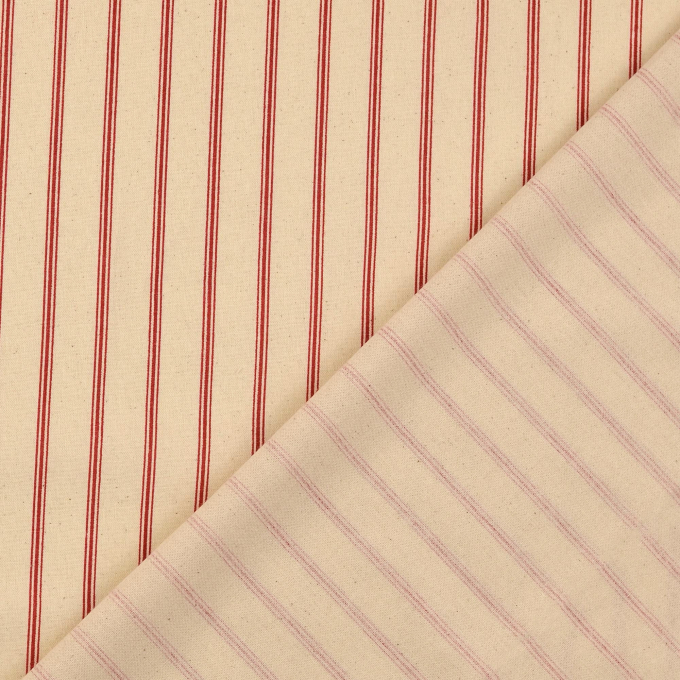 Baumwoll Cretonne Vintage Stripes, rot