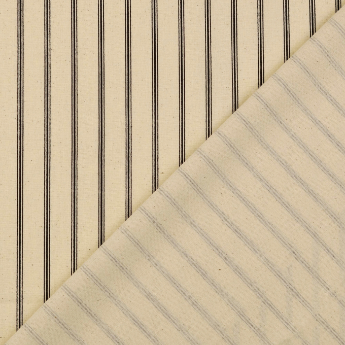 Baumwoll Cretonne Vintage Stripes, schwarz