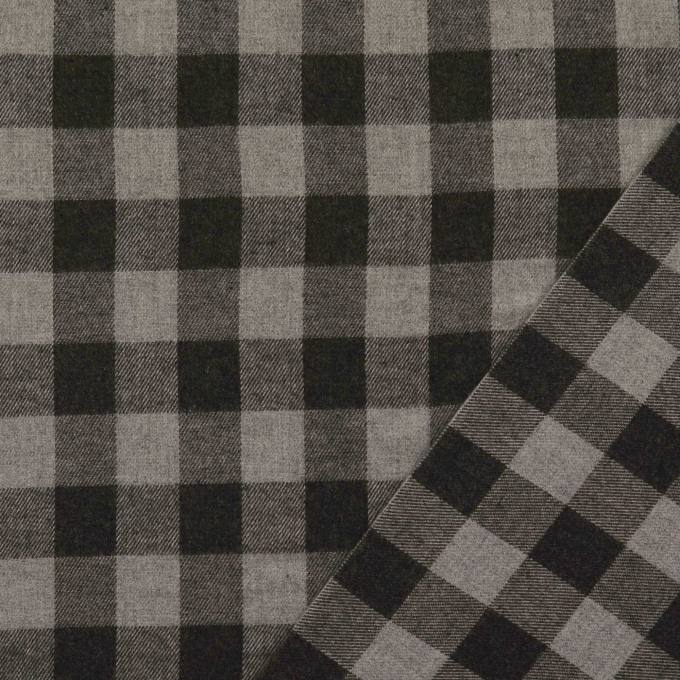 Katoenen flanel big checks, donkergrijs