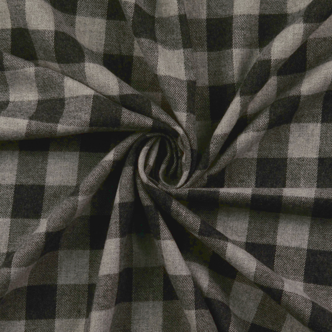 Katoenen flanel big checks, donkergrijs