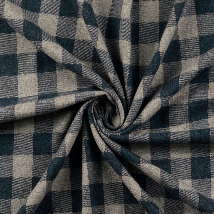 Tissu flanelle à carrreaux Big Checks, bleu denim