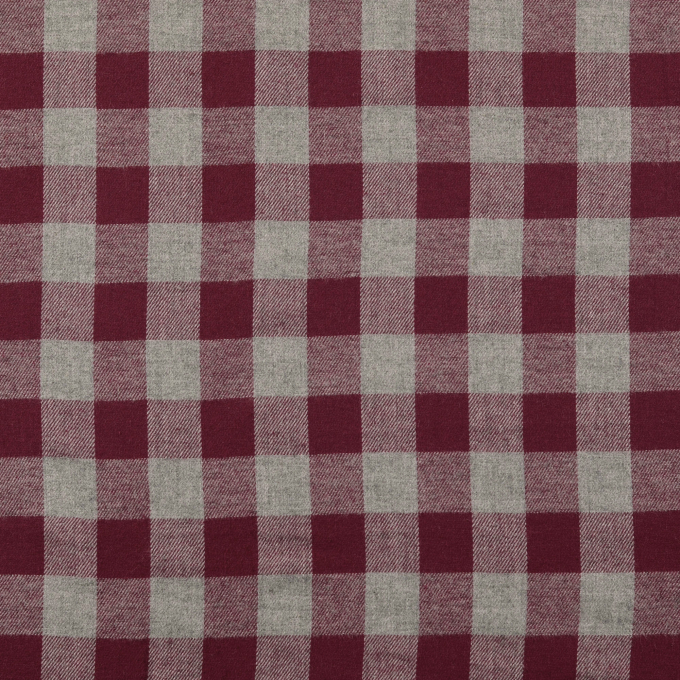 Tissu flanelle à carreaux Big Checks, lie de vin