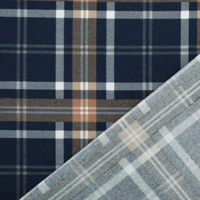Tissu flanelle écossais tartan Checks, bleu foncé