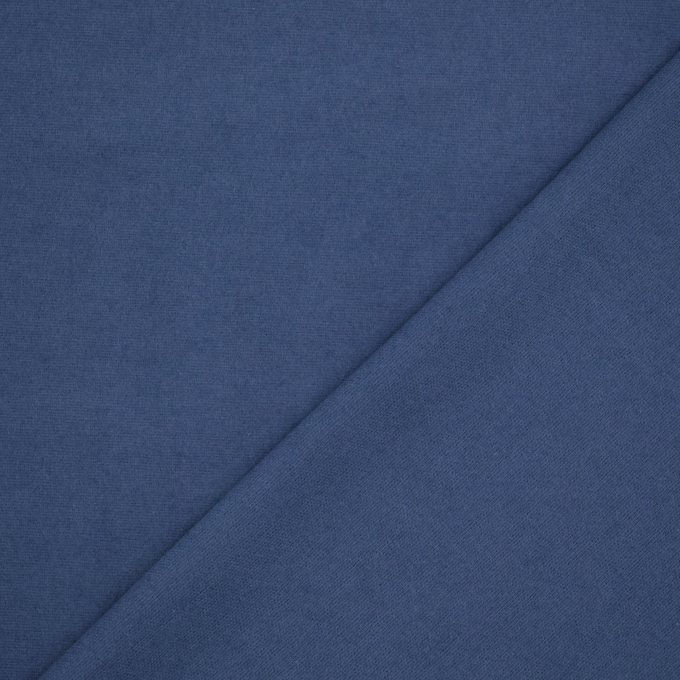 Tissu flanelle de coton uni,  bleu denim