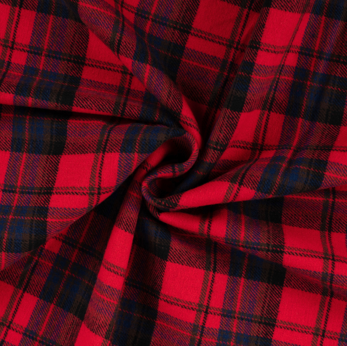 Cotton flannel Karolina, red