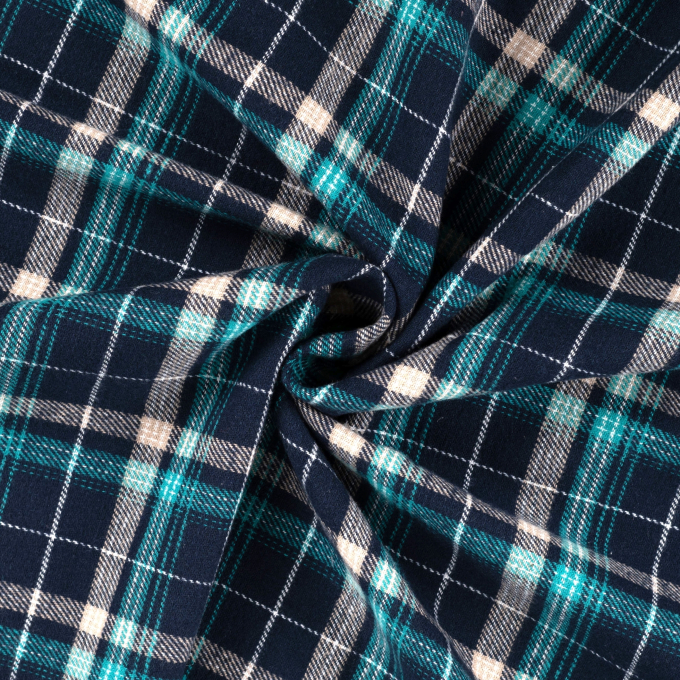 Cotton flannel Kerstin, teal