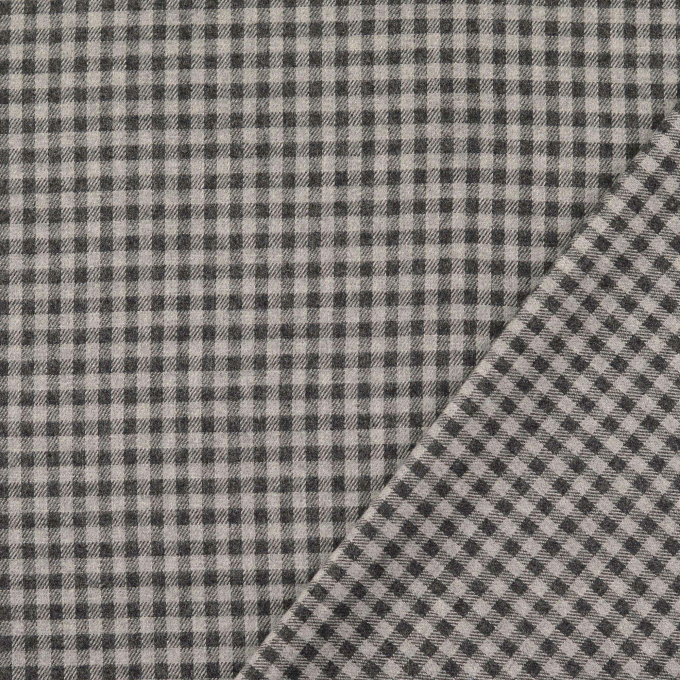 Katoenen flanel Small checks, donkergrijs