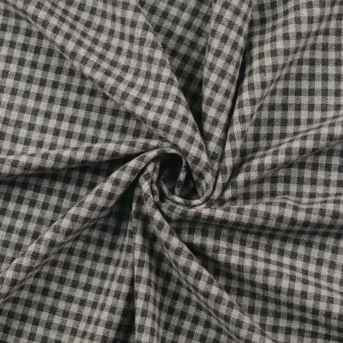 Katoenen flanel Small checks, donkergrijs