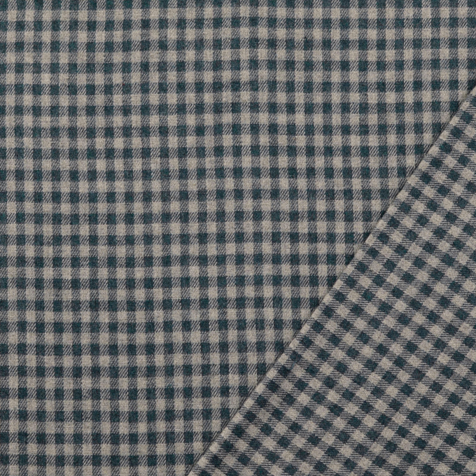 Katoenen flanel Small checks, jeansblauw
