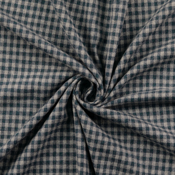 Katoenen flanel Small checks, jeansblauw