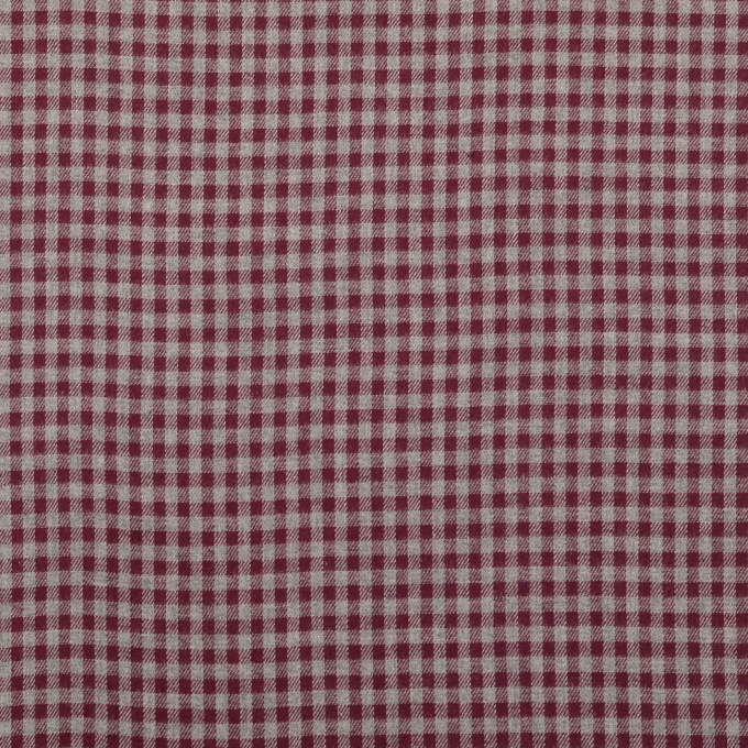 Katoenen flanel Small checks, wijnrood