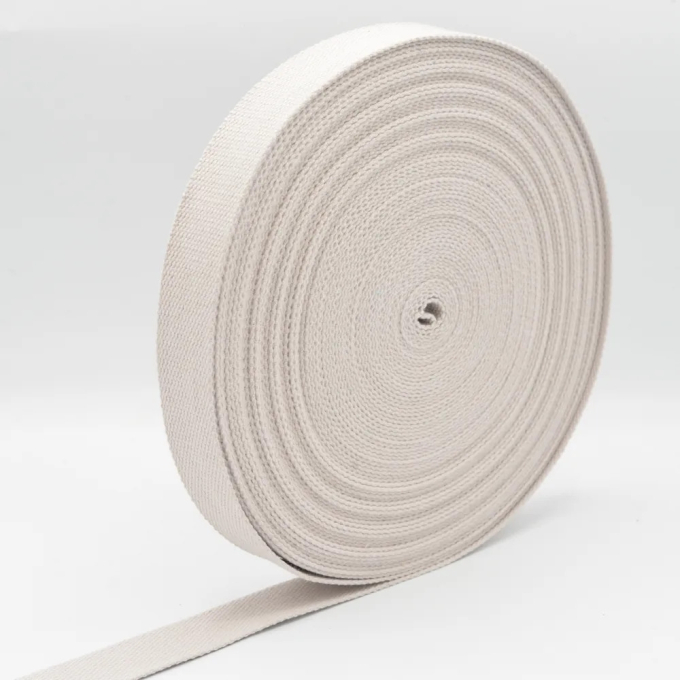 Katoenen tassenband 30 mm, zandkleurig