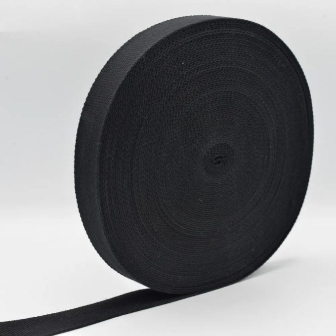 Katoenen tassenband 30 mm, zwart